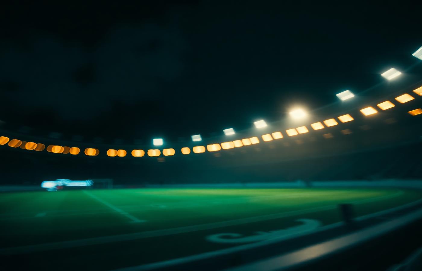 Verlicht stadion βs nachts